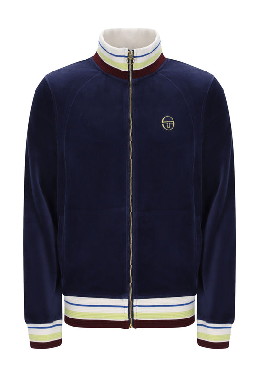 SERGIO TACCHINI SARTORI VELOUR TRACK JACKET MARITIME BLUE Sergio Tacchini Michael Stewart Menswear  Track Top