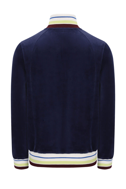 SERGIO TACCHINI SARTORI VELOUR TRACK JACKET MARITIME BLUE Sergio Tacchini Michael Stewart Menswear  Track Top