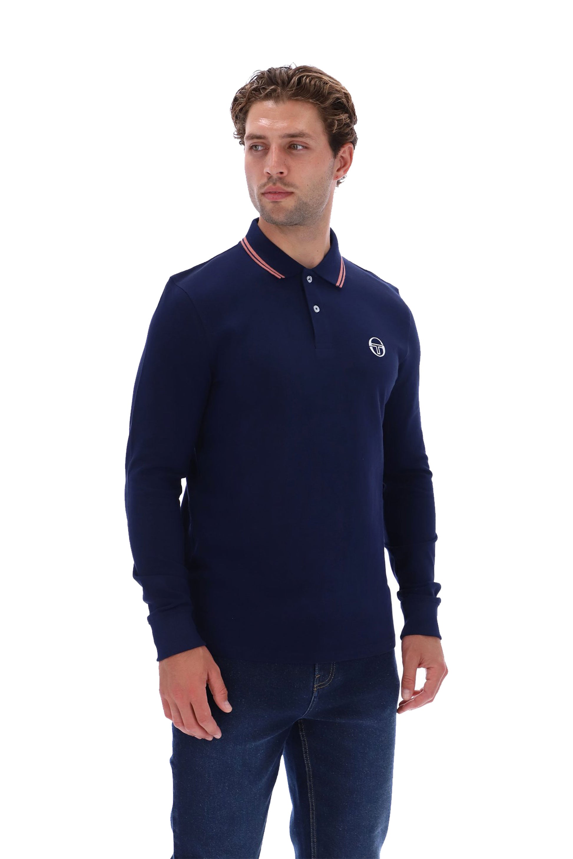SERGIO TACCHINI SERGIO 020 POLO MARITIME BLUE/LIGHT MAHOGANY Sergio Tacchini Michael Stewart Menswear  Polo Shirts