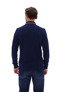 SERGIO TACCHINI SERGIO 020 POLO MARITIME BLUE/LIGHT MAHOGANY Sergio Tacchini Michael Stewart Menswear  Polo Shirts
