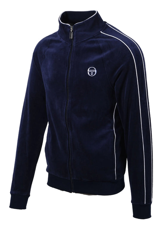 SERGIO TACCHINI TASSO VELOUR TRACK TOP MARITIME BLUE/WHITE Sergio Tacchini