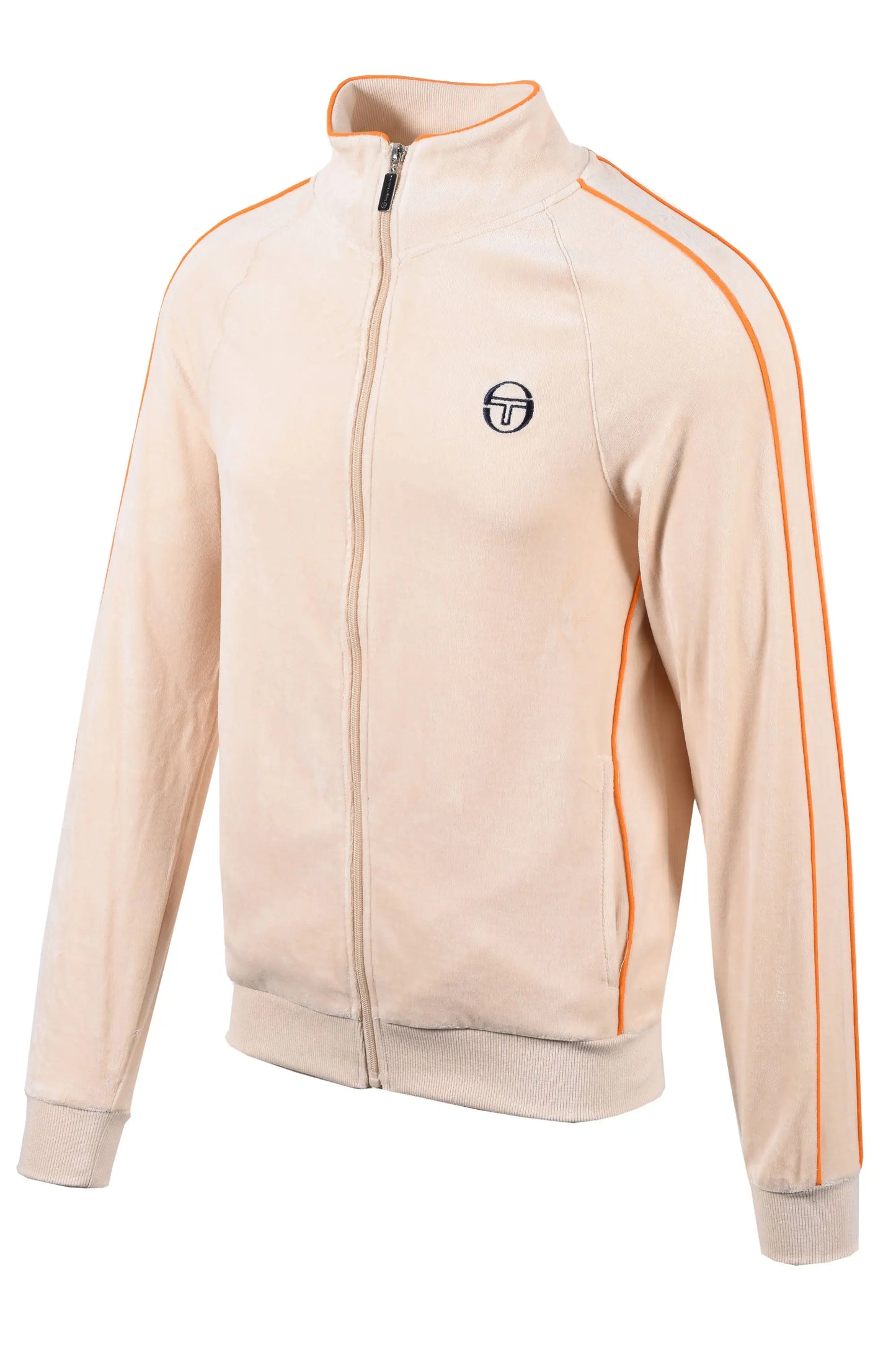 SERGIO TACCHINI TASSO VELOUR TRACK TOP SANDSHELL/ORANGE PEPPER Sergio Tacchini