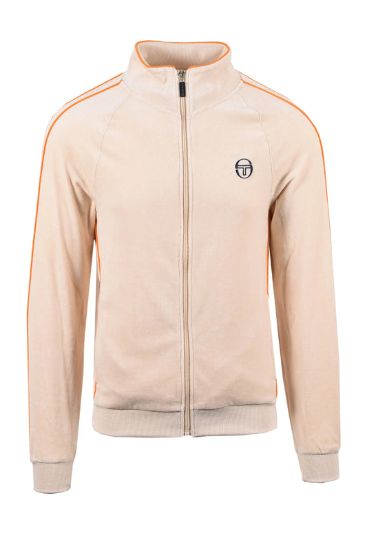 SERGIO TACCHINI TASSO VELOUR TRACK TOP SANDSHELL/ORANGE PEPPER Sergio Tacchini