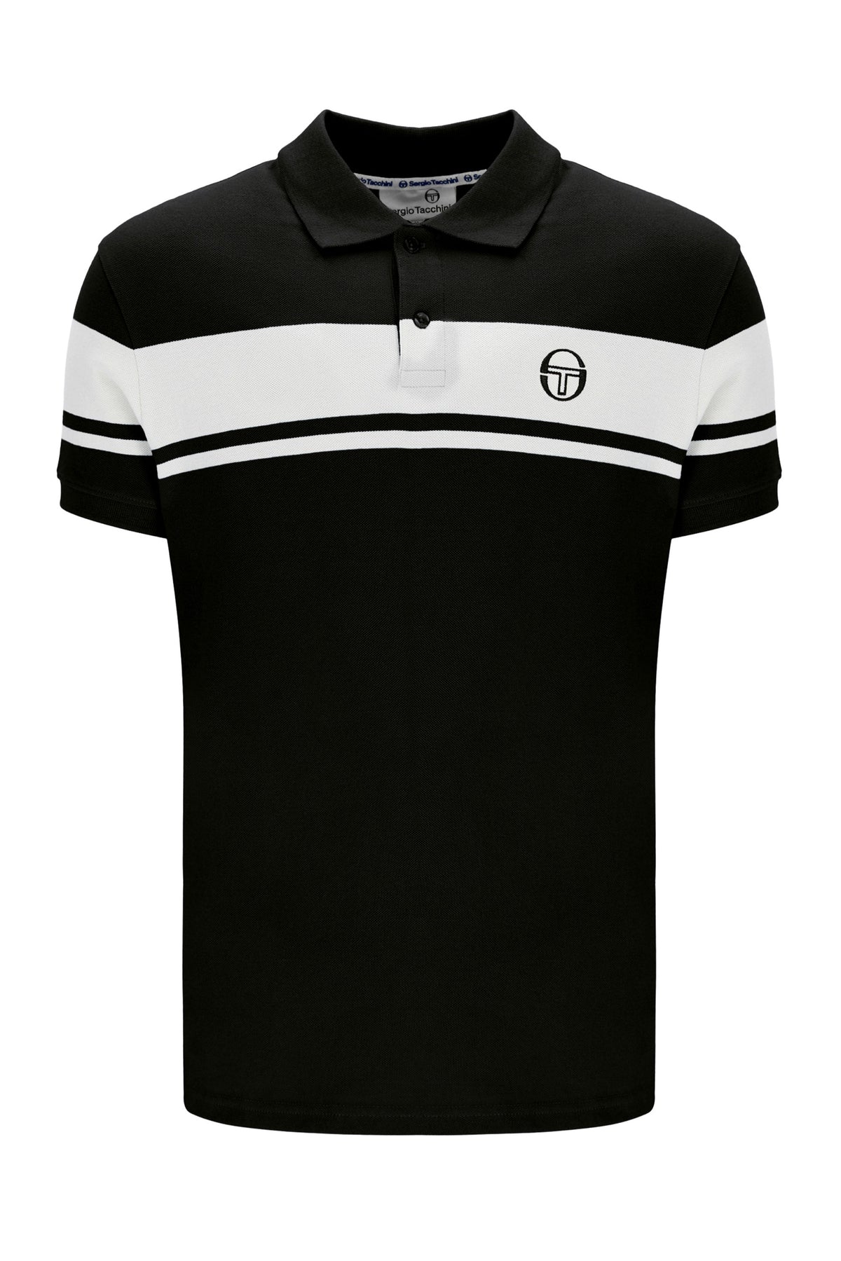 SERGIO TACCHINI YOUNG LINE POLO BLACK/WHITE