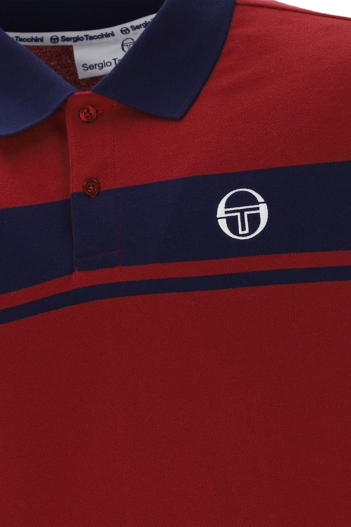 SERGIO TACCHINI YOUNG LINE POLO MERLOT/MARITIME BLUE