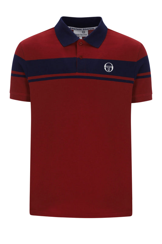 SERGIO TACCHINI YOUNG LINE POLO MERLOT/MARITIME BLUE