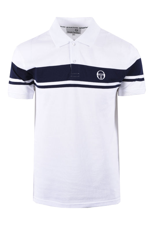 SERGIO TACCHINI YOUNG LINE POLO WHITE/MARITIME BLUE