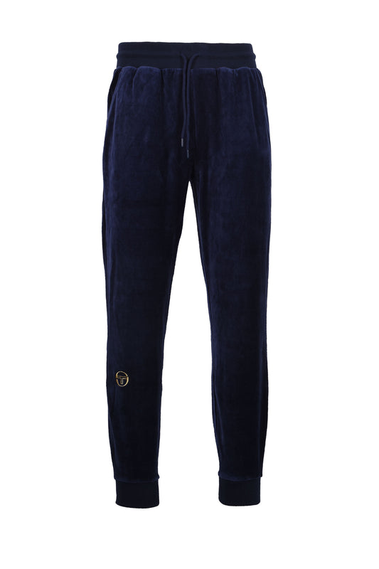Sergio Tacchini Court Velour Track Pants Maritime Blue/Gardenia