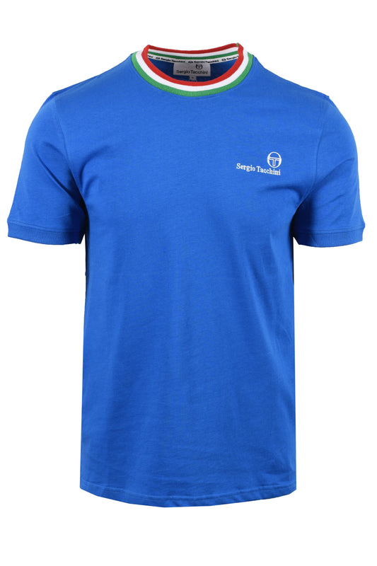 SERGIO TACCHINI RAINER FC T-SHIRT STRING BLUE/FERN GREEN/ADRENALINE RED