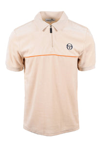 SERGIO TACCHINI CARDONA VELOUR ZIP POLO SANDSHELL/ORANGE PEPPER Sergio Tacchini
