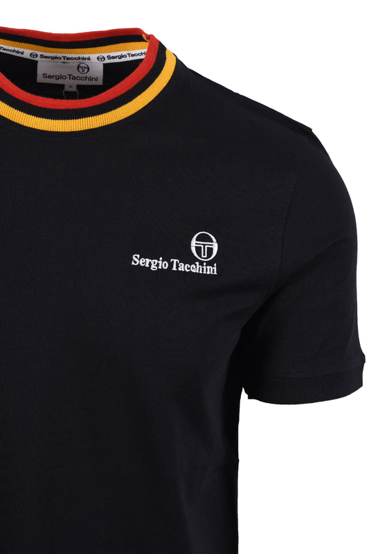 SERGIO TACCHINI RAINER FC T-SHIRT BLACK/OLD GOLD/ADRENALINE RUSH