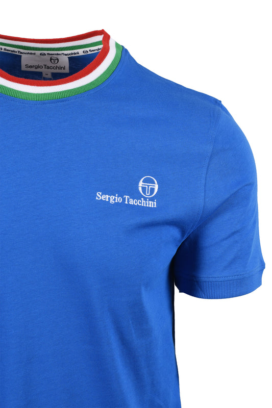 SERGIO TACCHINI RAINER FC T-SHIRT STRING BLUE/FERN GREEN/ADRENALINE RED