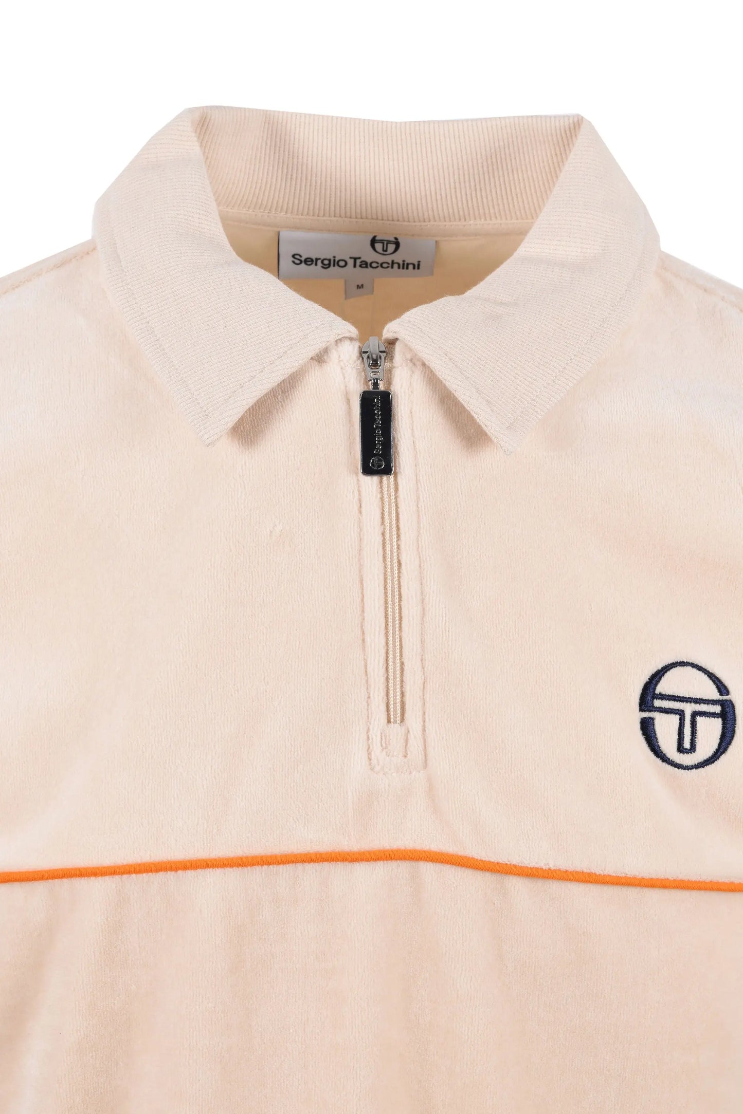 SERGIO TACCHINI CARDONA VELOUR ZIP POLO SANDSHELL/ORANGE PEPPER Sergio Tacchini