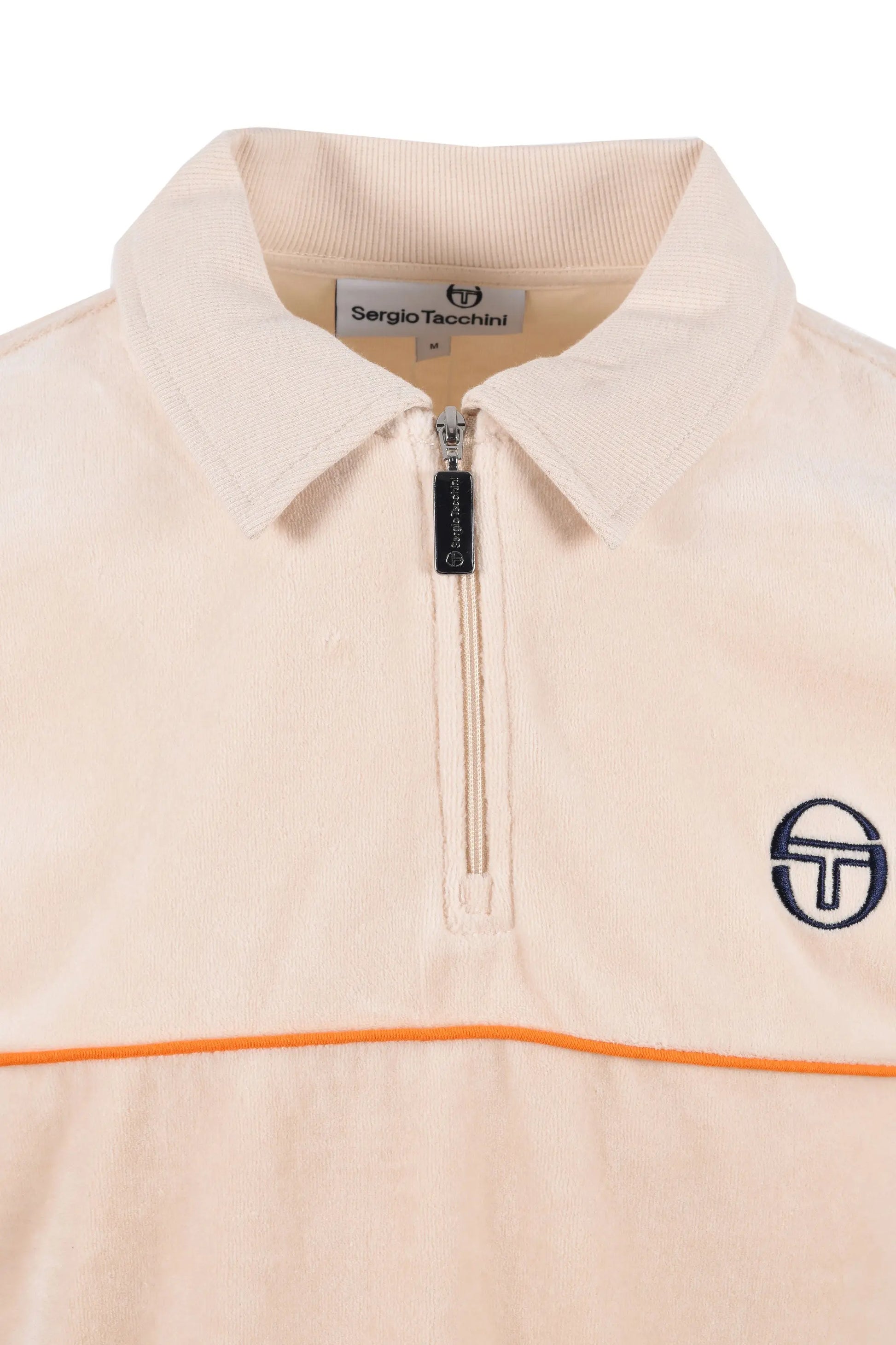 SERGIO TACCHINI CARDONA VELOUR ZIP POLO SANDSHELL/ORANGE PEPPER Sergio Tacchini