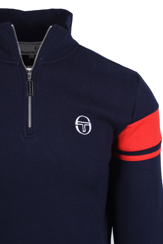 Sergio Tacchini Damarindo Half Zip Sweatshirt Maritime Blue/Adrenaline Rush