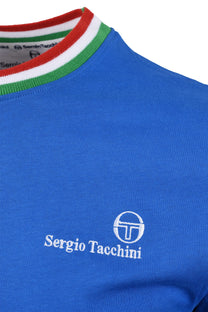 SERGIO TACCHINI RAINER FC T-SHIRT STRING BLUE/FERN GREEN/ADRENALINE RED Sergio Tacchini