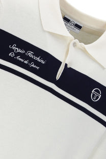 SERGIO TACCHINI 60th ANNIVERSARY YOUNGLINE KNITTED POLO GARDENIA/MARITIME BLUE Sergio Tacchini