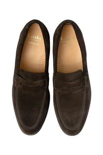 LOAKE 356 APRON SADDLE LOAFER DARK BROWN SUEDE Loake Michael Stewart Menswear