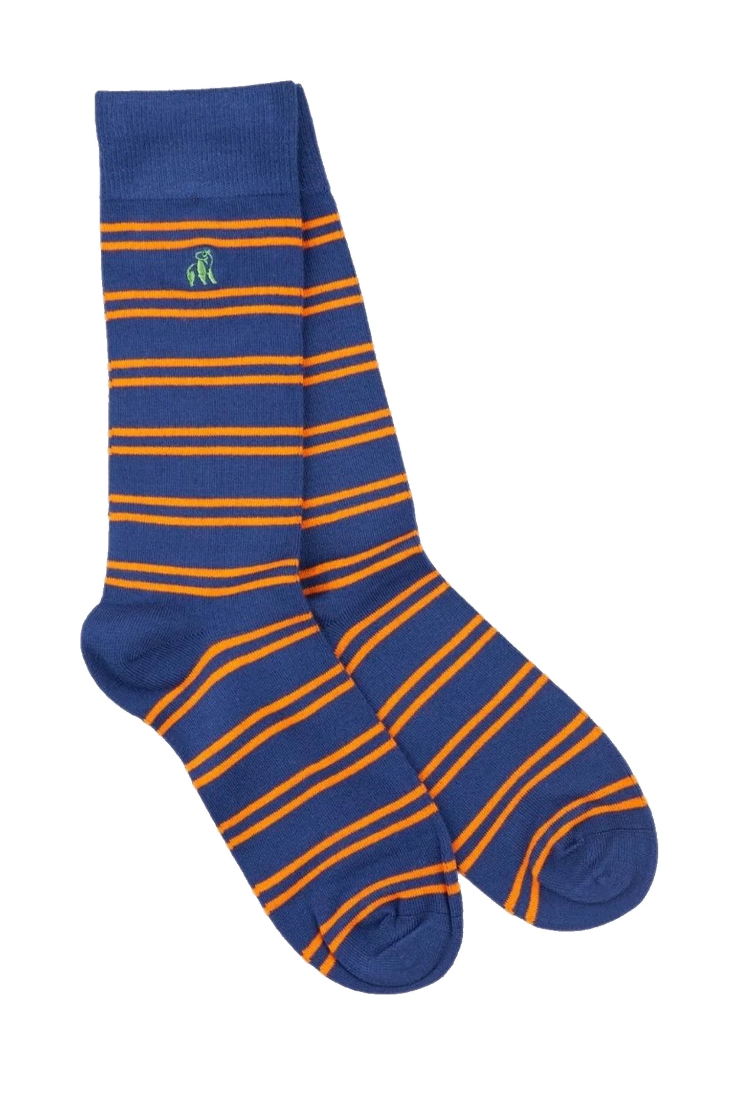 SWOLE PANDA BAMBOO SOCKS NAVY ORANGE STRIPE Swole Panda Michael Stewart Menswear  Socks