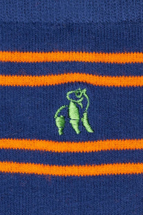 SWOLE PANDA BAMBOO SOCKS NAVY ORANGE STRIPE Swole Panda Michael Stewart Menswear  Socks