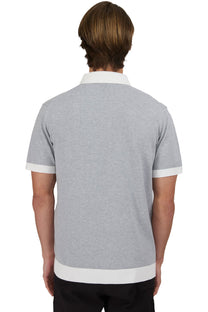 Sandbanks 3-Button Knitted Polo Grey Sandbanks
