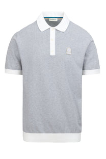 Sandbanks 3-Button Knitted Polo Grey Sandbanks