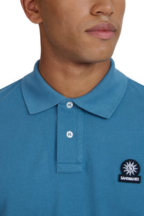 Sandbanks Badge Logo Polo Shirt Teal Sandbanks