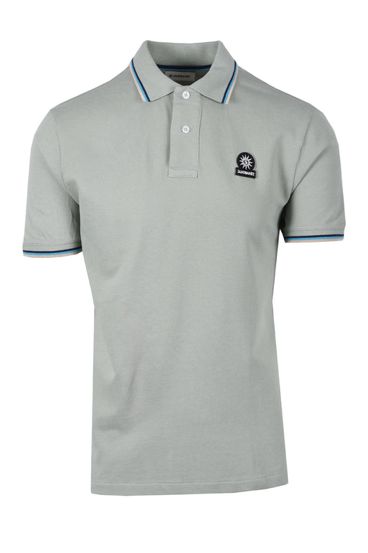 Sandbanks Badge Logo Tipped Polo Sage