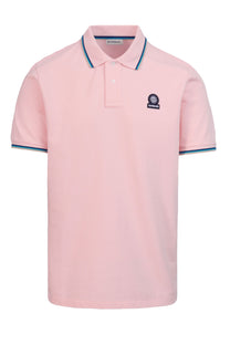 Sandbanks Badge Logo Tipped Polo Shirt Crystal Rose Sandbanks