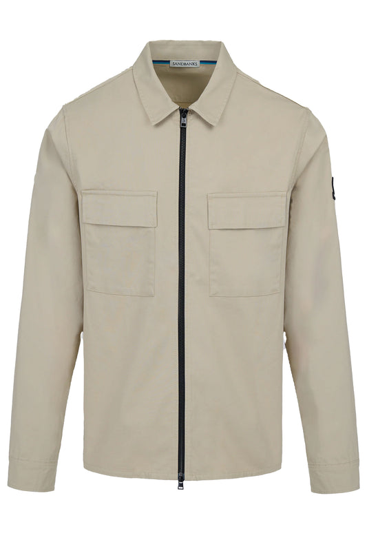 Sandbanks Gabardine Overshirt Stone