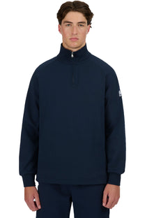 Sandbanks Interlock Quarter Zip Navy Sandbanks