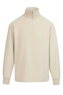 Sandbanks Interlock Quarter Zip Stone Sandbanks