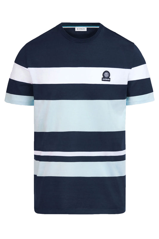 Sandbanks Mercerised Stripe T-Shirt Navy
