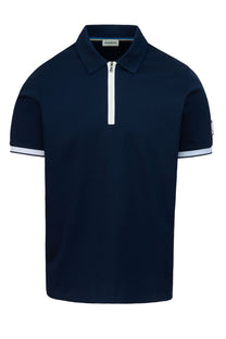 Sandbanks Silicone Zip Polo Navy Sandbanks