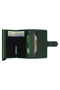Green SECRID wallet with card slots on a white background