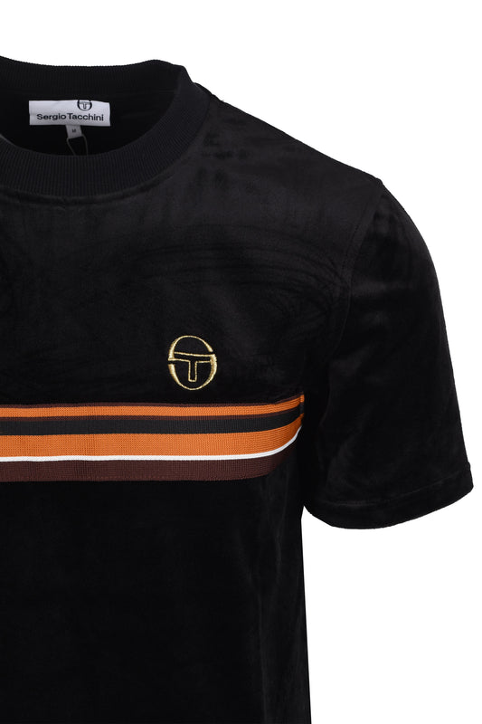 Sergio Tacchini Ayme Velour T-Shirt Black/Gold