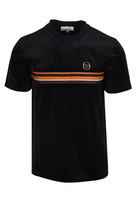 Sergio Tacchini Ayme Velour T-Shirt Black/Gold