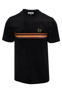 Sergio Tacchini Ayme Velour T-Shirt Black/Gold Sergio Tacchini