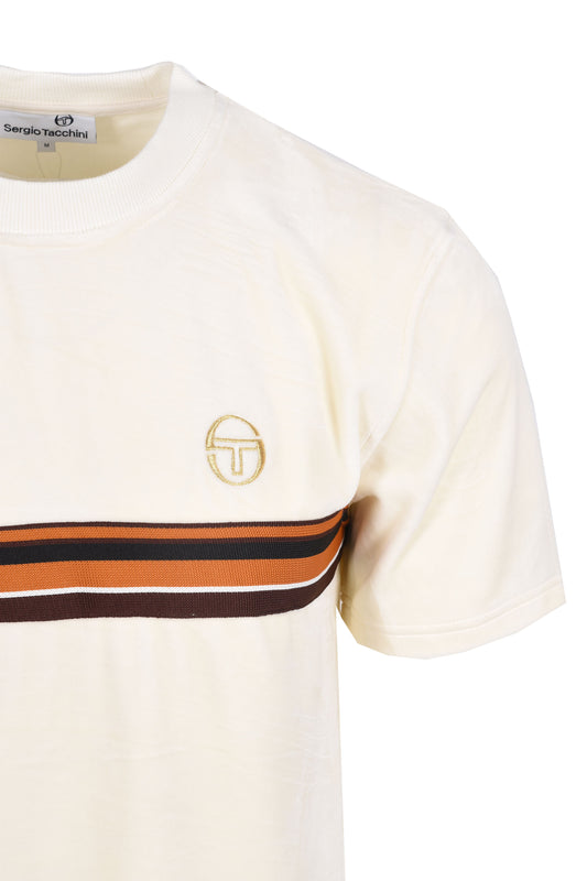 Sergio Tacchini Ayme Velour T-Shirt Gardenia/Gold