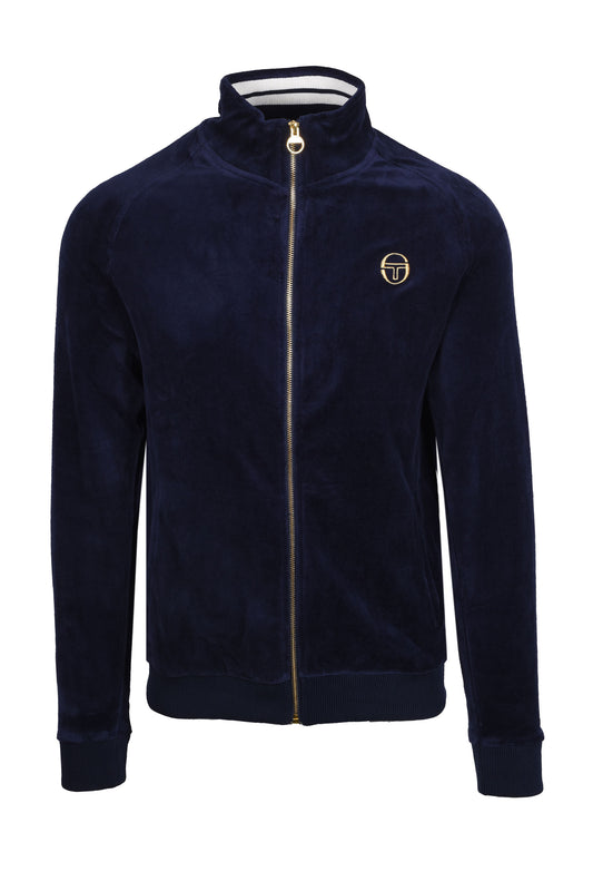 Sergio Tacchini Court Velour Track Top Maritime Blue/Gardenia