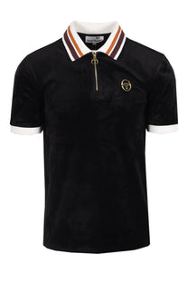 Sergio Tacchini Mahony Half Zip Velour Polo Black/Gold Sergio Tacchini