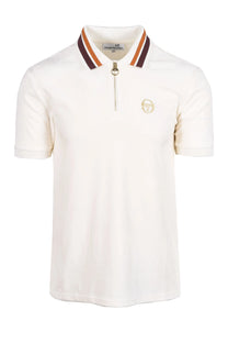 Sergio Tacchini Mahony Half Zip Velour Polo Gardenia/Gold Sergio Tacchini