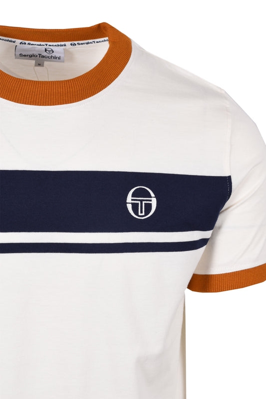 Sergio Tacchini Master T-Shirt Gardenia/Maritime Blue/Pumpkin