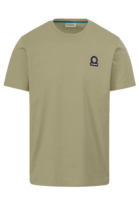 SANDBANKS BADGE LOGO T-SHIRT ARMY GREEN