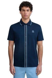 SANDBANKS CONTRAST TIPPED PLACKET POLO NAVY Sandbanks