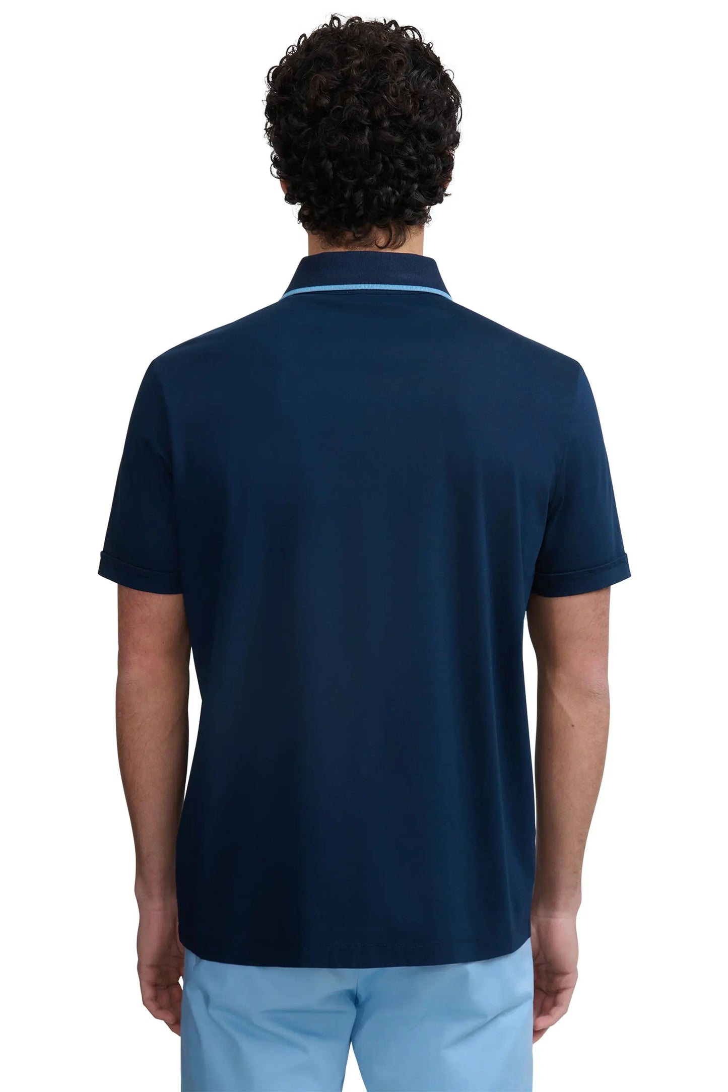 SANDBANKS CONTRAST TIPPED PLACKET POLO NAVY Sandbanks