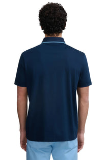 SANDBANKS CONTRAST TIPPED PLACKET POLO NAVY Sandbanks