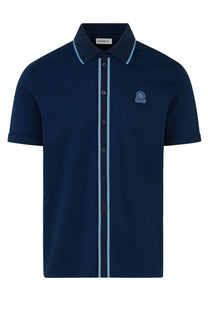 SANDBANKS CONTRAST TIPPED PLACKET POLO NAVY Sandbanks