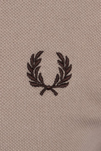 FRED PERRY TWIN TIPPED POLO WARM OAT/COURT GREEN/BURNT TOB Fred Perry