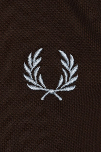 FRED PERRY TWIN TIPPED POLO BURNT TOBACCO/ STOCKPORT BLUE Fred Perry